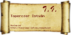 Toperczer István névjegykártya
